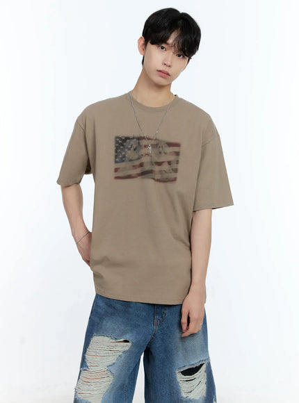 mens-graphic-short-sleeve-tee-ig501 / Beige