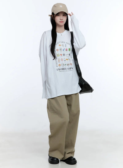 high-waist-wide-leg-cotton-pants-cg513 / Beige