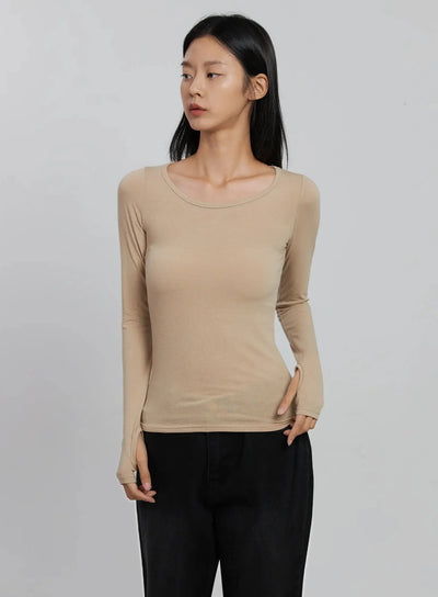 basic-long-sleeve-top-id516 / Beige