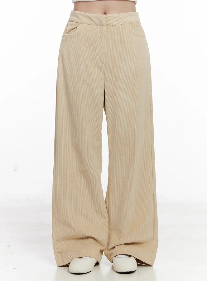 corduroy-wide-leg-pants-co524 / Beige
