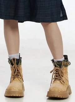 lace-up-platform-boots-f517 / Beige