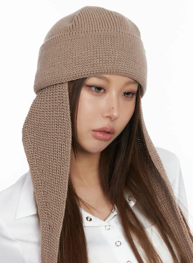cozy-earflap-beanie-cj513 / Beige