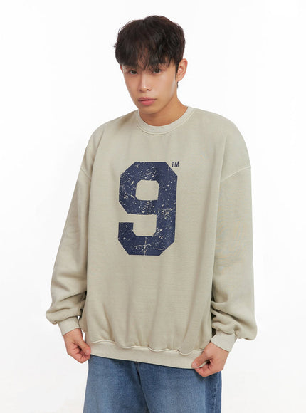 mens-casual-long-sleeve-oversized-tee-id427 / Beige