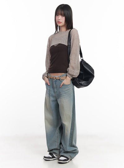 super-cropped-long-sleeve-sweater-cu505 / Beige