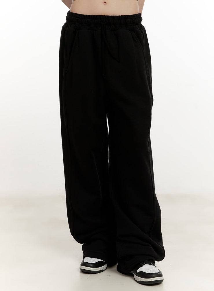 Wide-Leg Sweatpants with Embroidered Pockets CM514