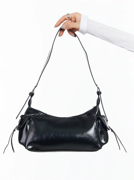 side-corset-detail-shoulder-bag-ca513 / Black