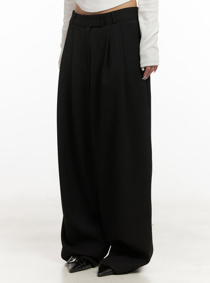 Pintuck Wide-Fit Slacks CJ508