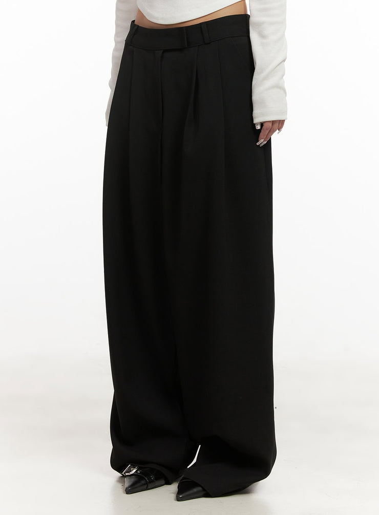 Pintuck Wide-Fit Slacks CJ508