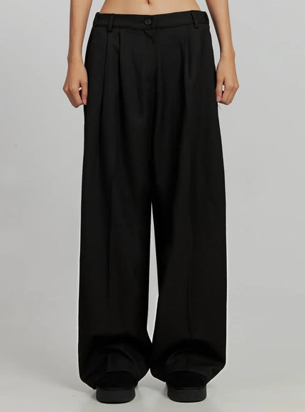black-oversized-slacks-ij505 / Black
