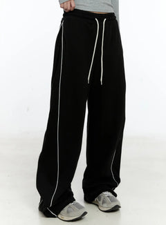 casual-drawstring-trackpants-cs517 / Black