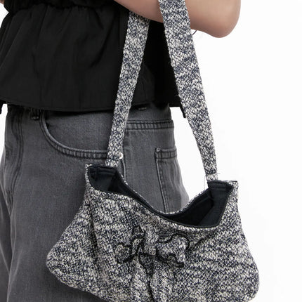 bow-slouchy-shoulder-bag-cl516 / Black