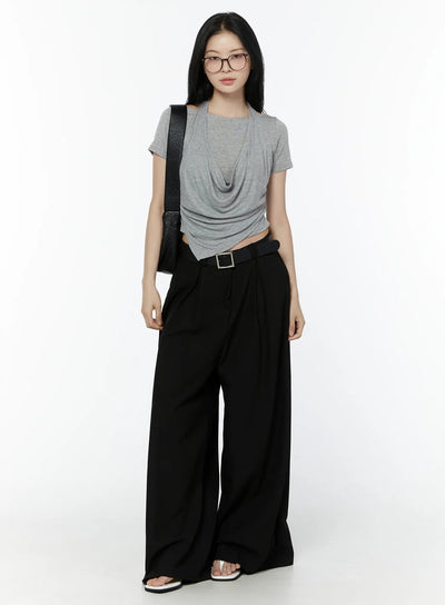 basic-wide-leg-slacks-iu503 / Black