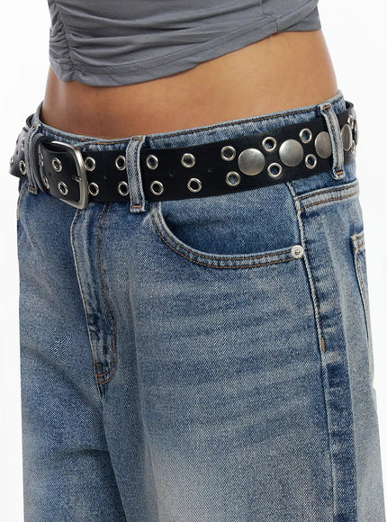 studded-edgy-belt-ia527 / Black
