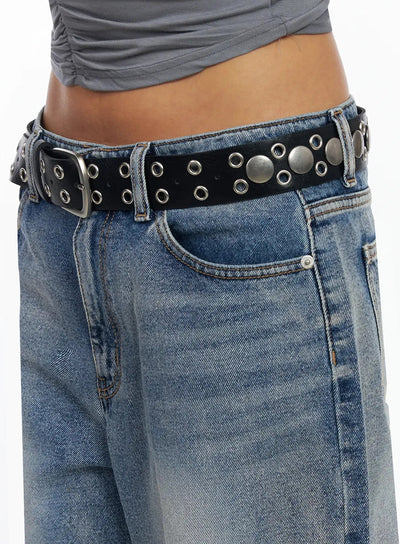 studded-edgy-belt-ia527 / Black