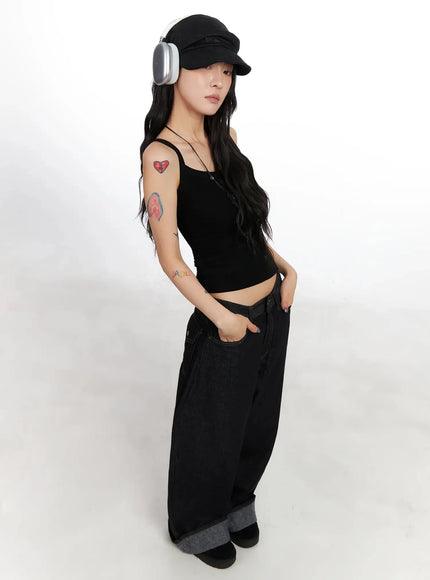 basic-layering-tank-top-in528 / Black