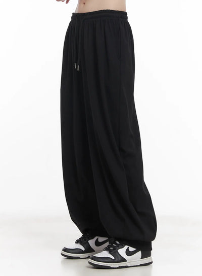 cozy-adjustable-wide-fit-sweatpants-cu518 / Black