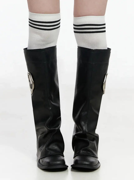 side-cutout-knee-high-boots-ij528 / Black