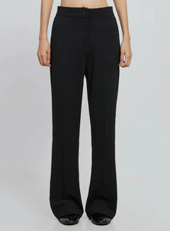 classic-high-waist-bootcut-pants-in507 / Black