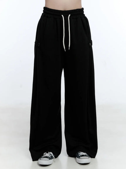relaxed-fit-wide-leg-sweatpants-cg514 / Black
