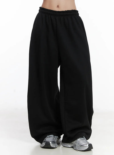cozy-fleece-wide-leg-sweatpants-cd530 / Black
