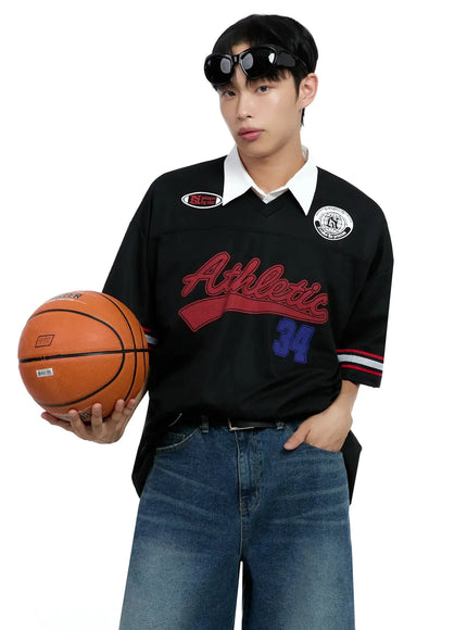 mens-athletic-jersey-tee-ig520 / Black