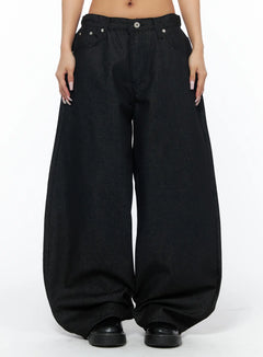 teagan-classic-wide-leg-jeans-ca516 / Black