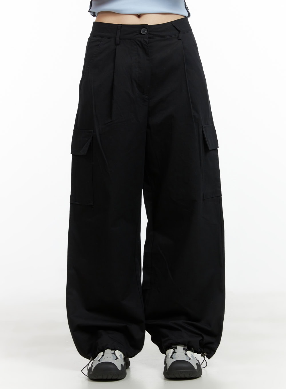 Blokecore Loose Fit Cargo Wide Leg Pants CL422 - Acubi style | LEWKIN