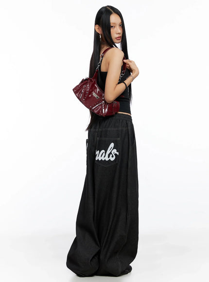 ayra-graphic-baggy-jeans-co516 / Black