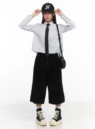 wide-leg-bermuda-shorts-cd529 / Black