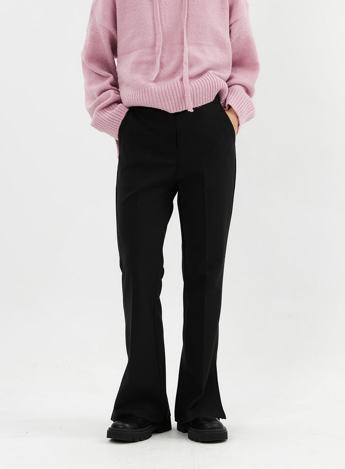 bootcut-tailored-pants-oo305 / Black