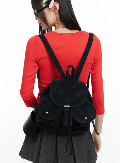 suede-backpack-f516 / Black