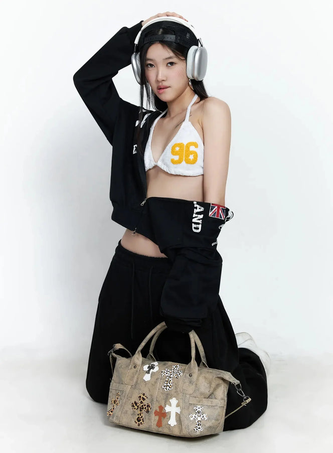 graphic-zip-up-jacket-im504 / Black