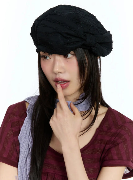 lace-beret-iu524 / Black