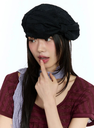 lace-beret-iu524 / Black
