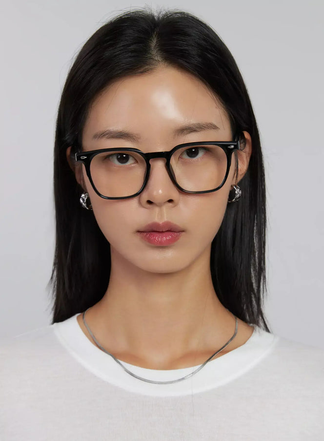 classic-rounded-square-glasses-ij508 / Black