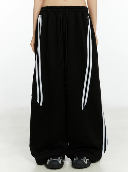 oversized-wide-leg-track-pants-cf510 / Black