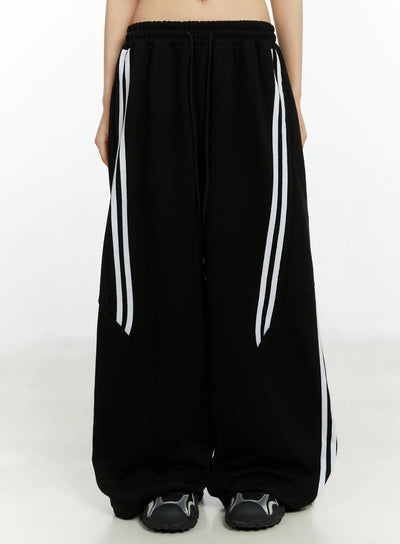 oversized-wide-leg-track-pants-cf510 / Black