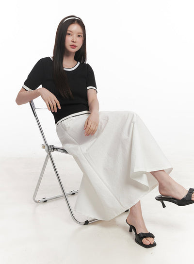 classy-contrast-top-iy513-2 / Black