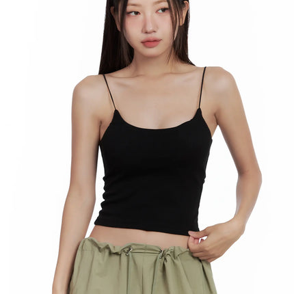 minimalist-ribbed-tank-cl509 / Black