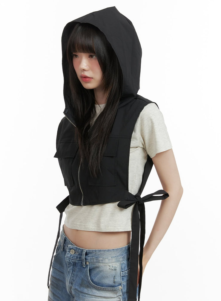 bowknot-hoodie-vest-cy414 / Black