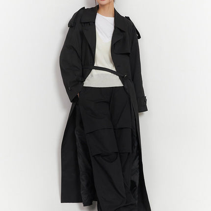 chic-buckle-trench-coat-im513 / Black
