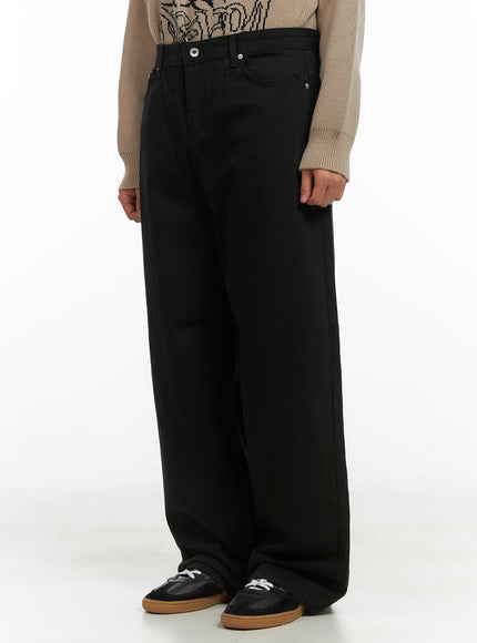 mens-cotton-wide-pants-co408 / Black