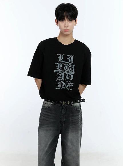 mens-bold-graphic-t-shirt-il529 / Black