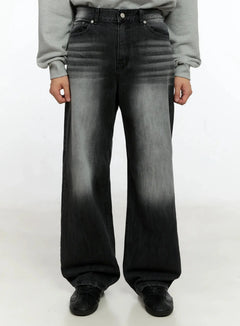 mens-washed-wide-jeans-in506 / Black