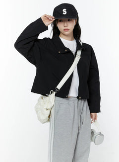 cropped-windbreaker-jacket-iy507 / Black