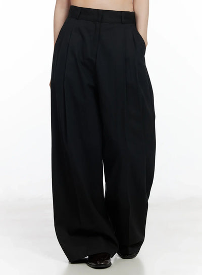 wide-leg-cotton-trousers-if520 / Black
