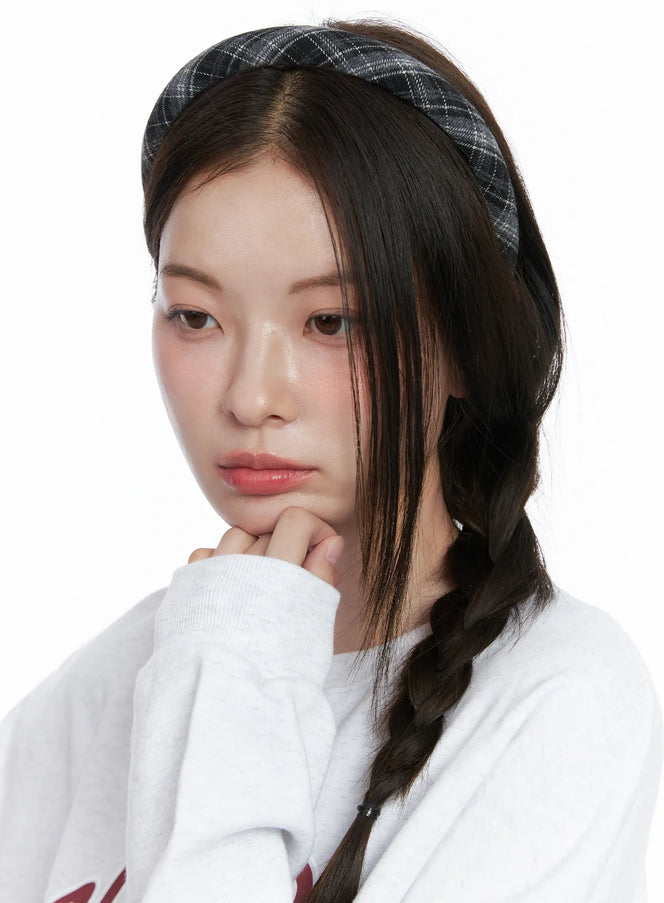 plaid-classic-headband-co506 / Black