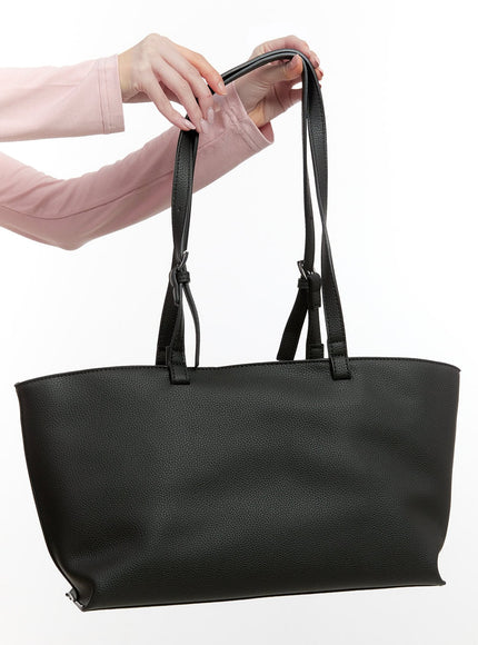 Classic Faux Leather Shoulder Tote CF528