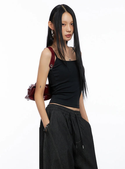 classic-square-neck-tank-top-co516 / Black