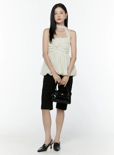 high-waisted-button-capri-pants-iu505 / Black